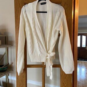 Cream wrap sweater